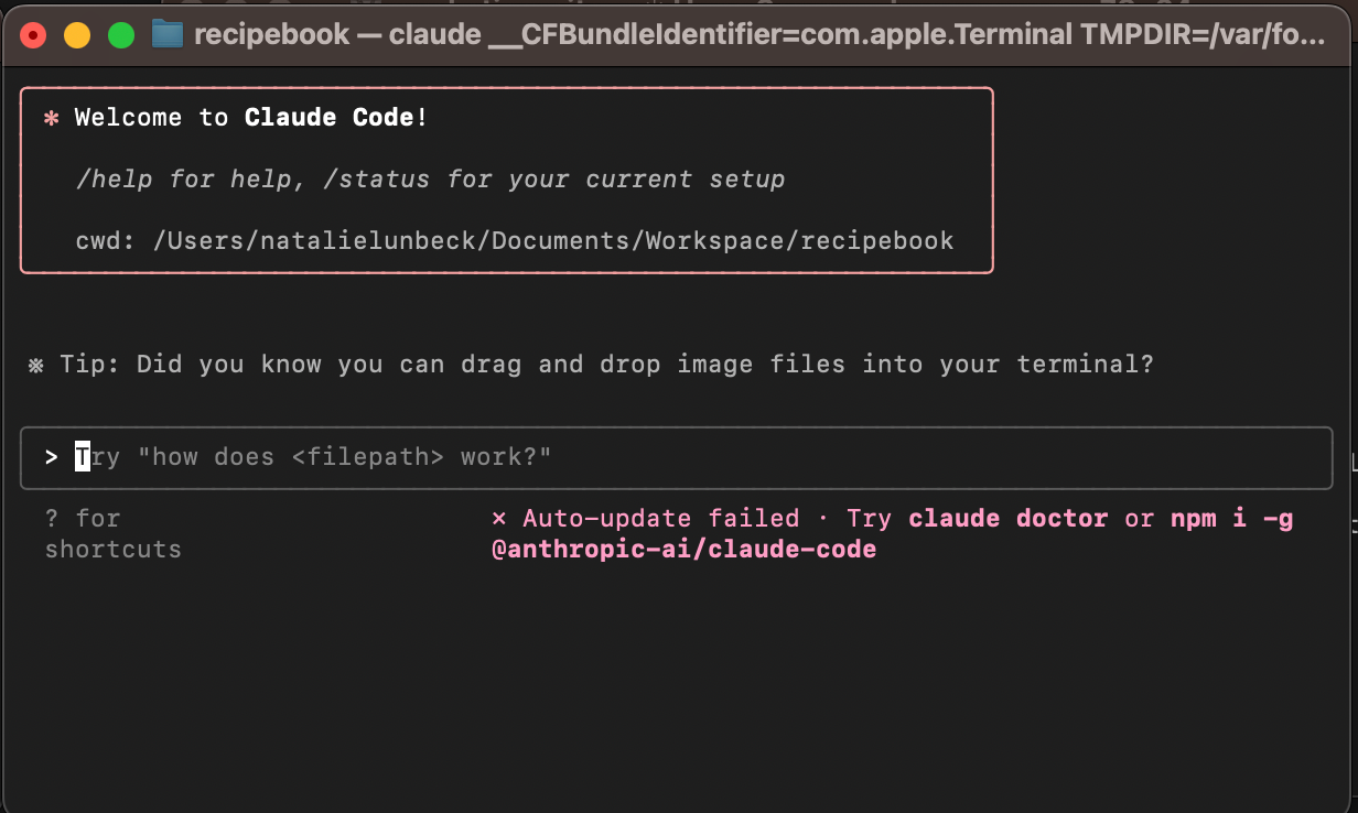 Интерфейс Claude Code в терминале