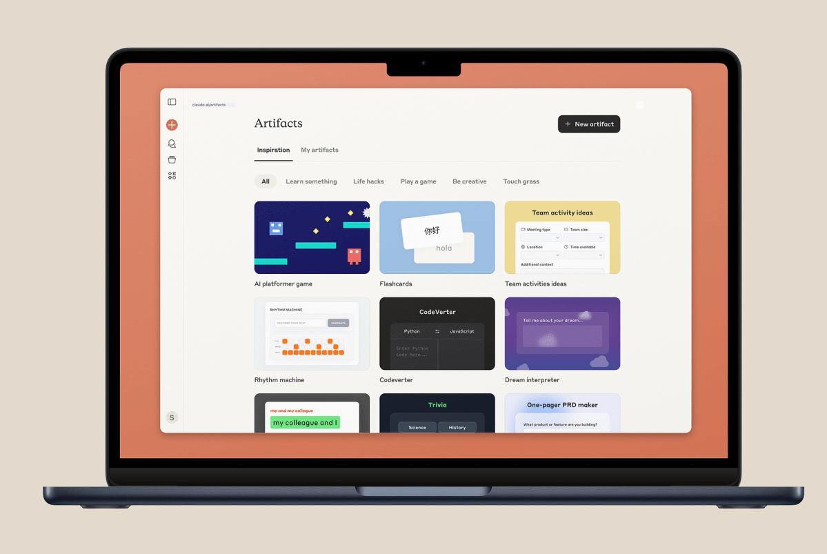 Claude Artifacts — создание интерактивных приложений прямо в чате