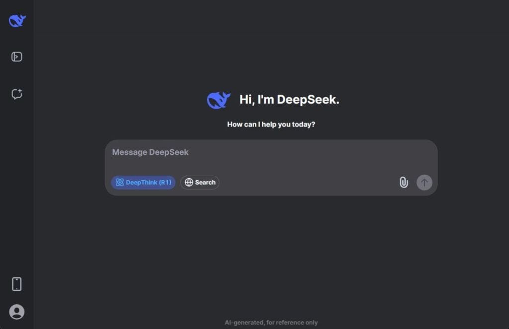 DeepSeek — интерфейс чата с AI-моделью