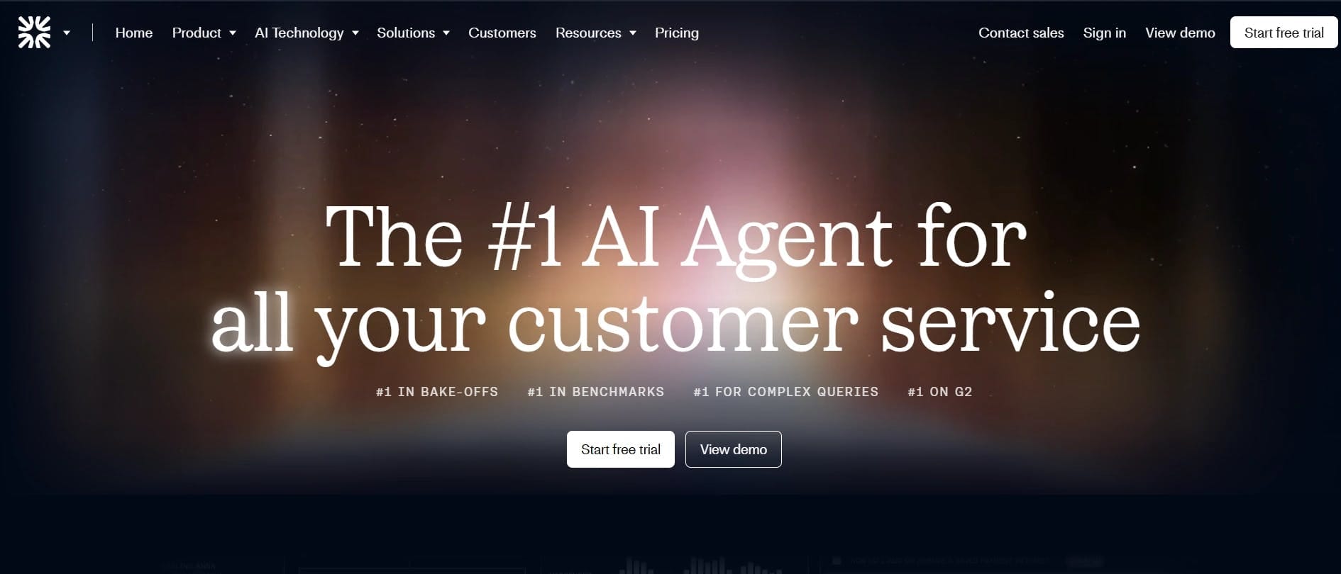 Главная страница Intercom Fin AI — ИИ-агент для клиентской поддержки