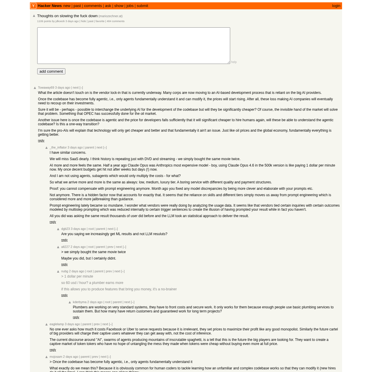 Обсуждение поста Зехнера на Hacker News
