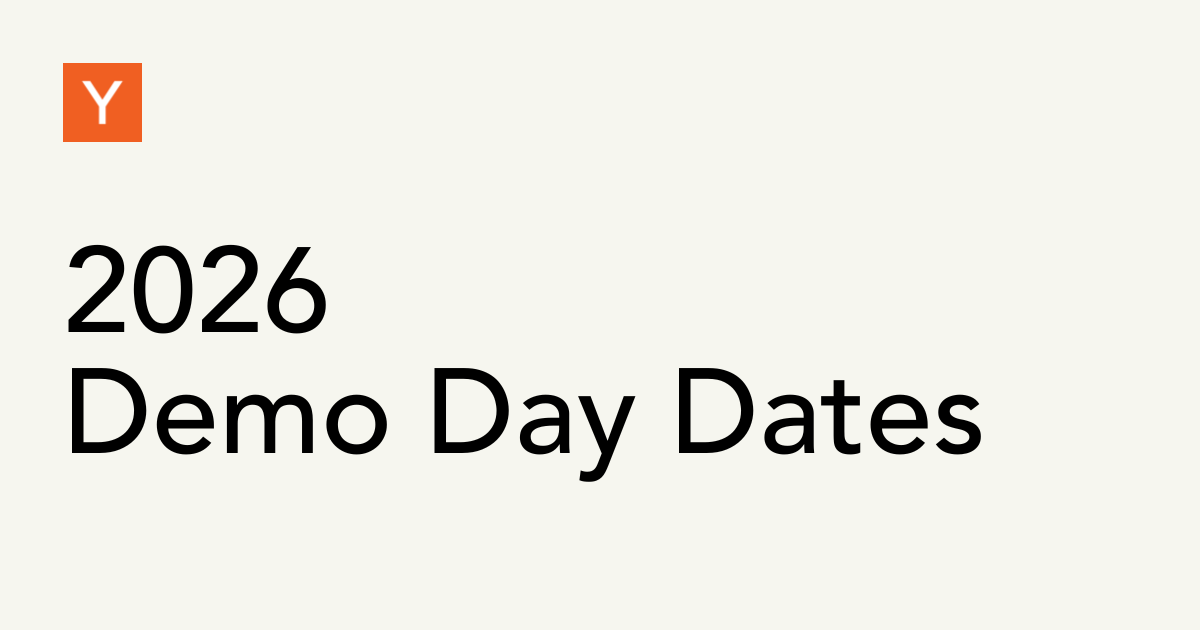 Баннер YC Demo Day 2026 — зимний батч W26
