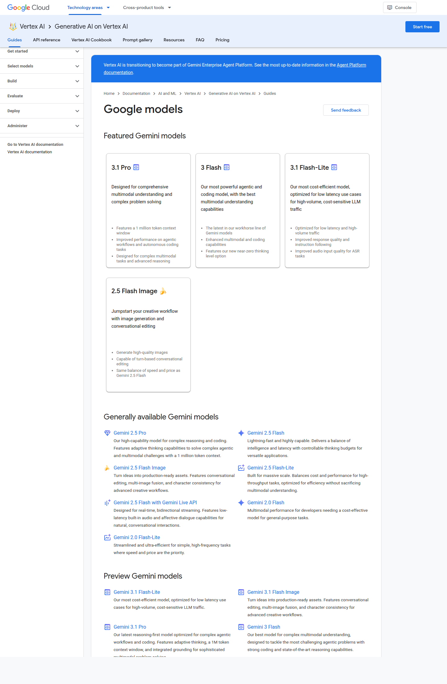 Официальная страница Google Cloud с каталогом моделей Vertex AI