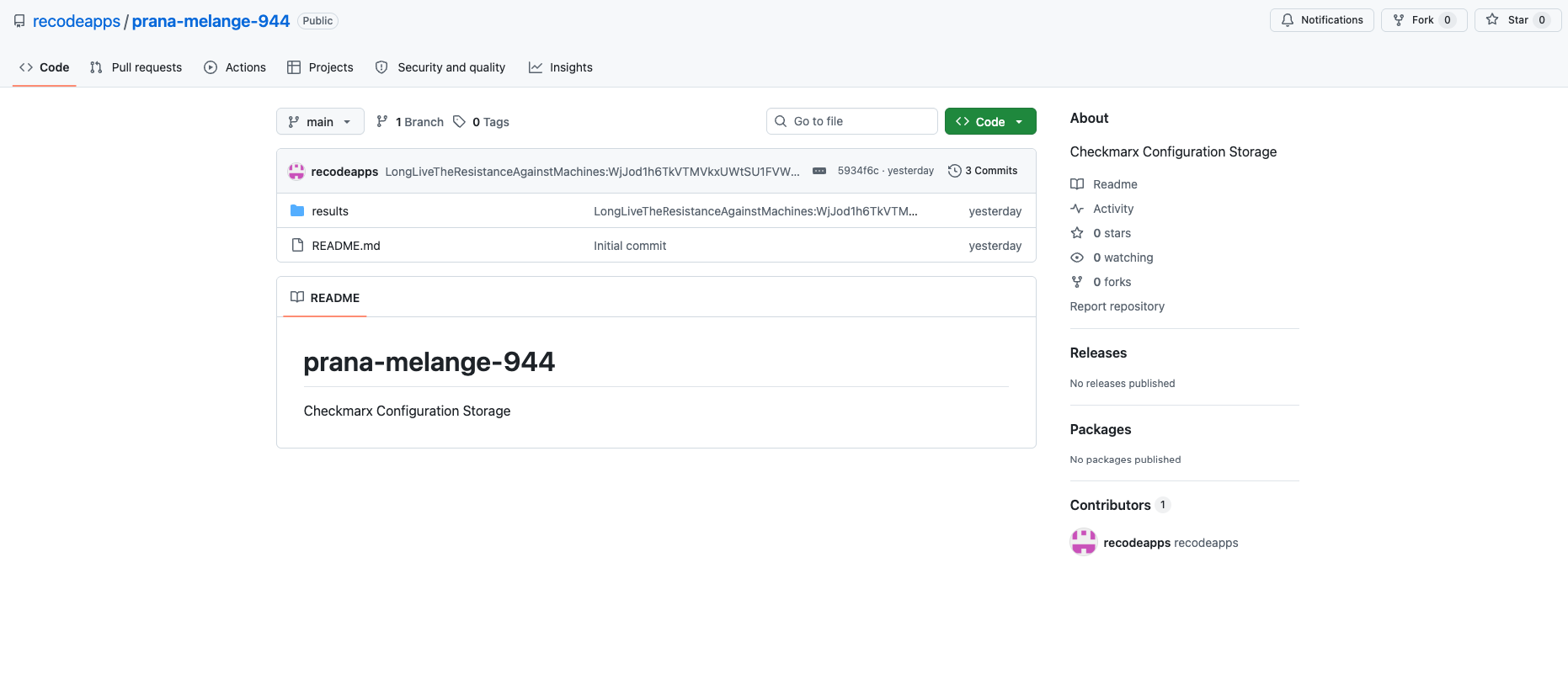 Скриншот GitHub-репозитория, который JFrog приводит как пример запасного канала эксфильтрации через аккаунт жертвы