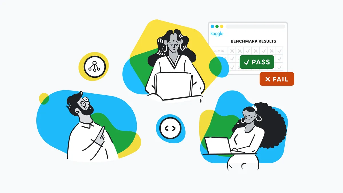 Иллюстрация Kaggle Benchmarks с результатами проверки модели