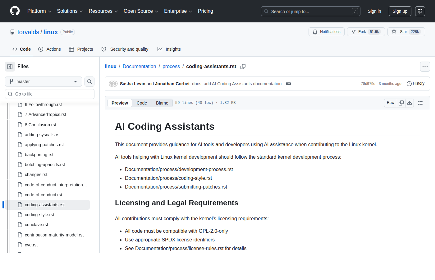 Файл coding-assistants.rst в репозитории torvalds/linux на GitHub