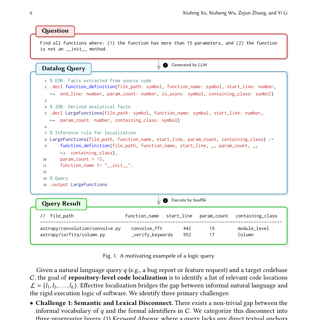 Пример logic query из paper: естественный запрос переводится в Datalog и возвращает точные функции