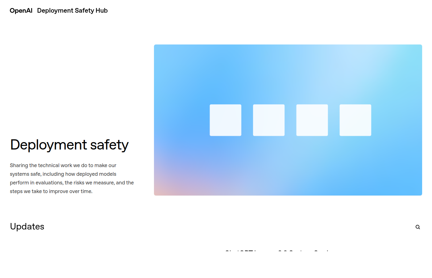 OpenAI Deployment Safety Hub со списком материалов о безопасности моделей