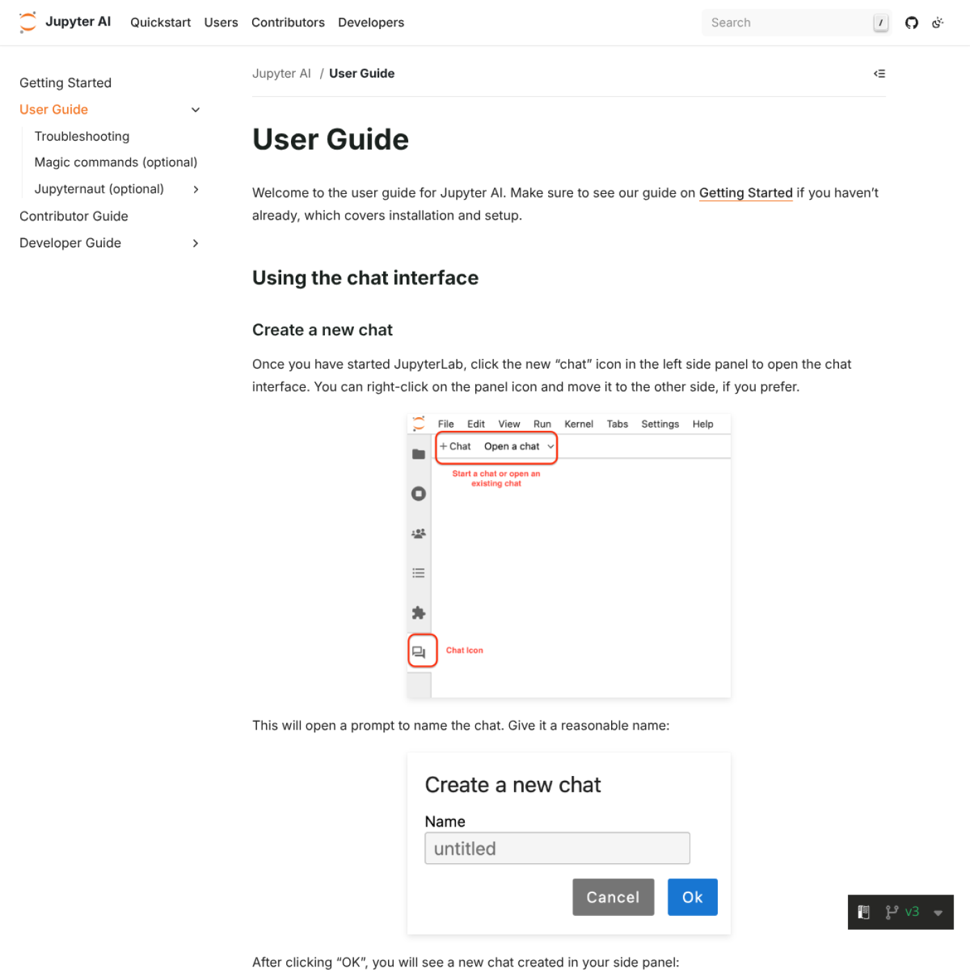 Скриншот документации Jupyter AI
