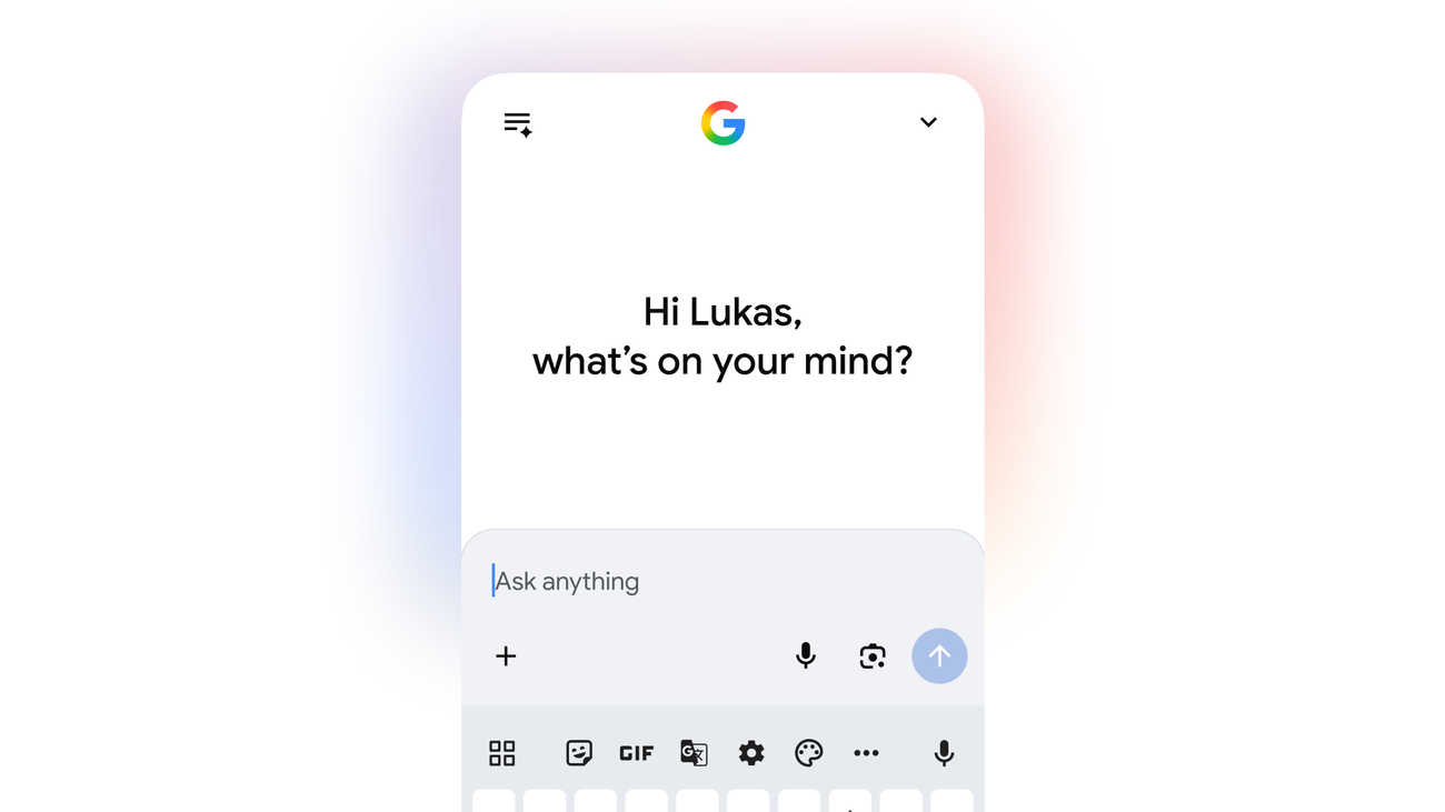 Интерфейс Google с Personal Intelligence и строкой Ask anything