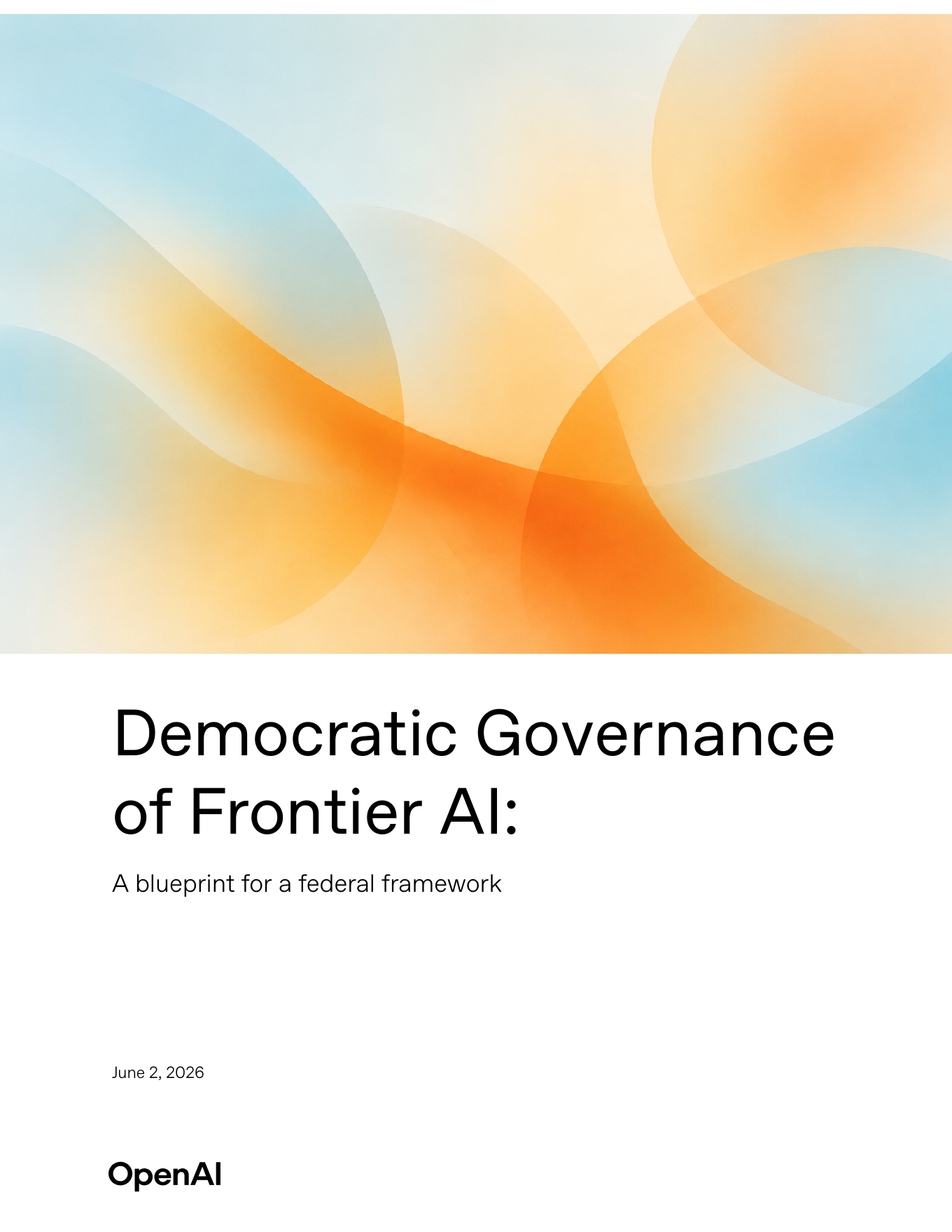 Первая страница официального PDF OpenAI Democratic Governance of Frontier AI