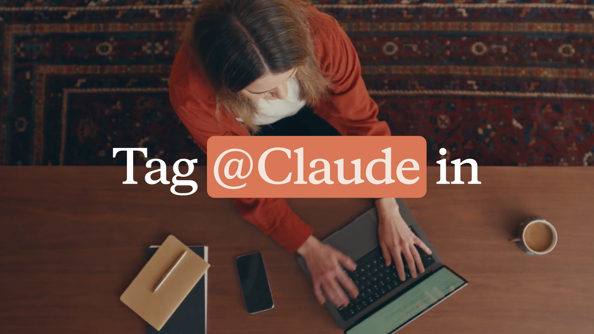 Официальная иллюстрация Anthropic Tag @Claude in к запуску Claude Tag