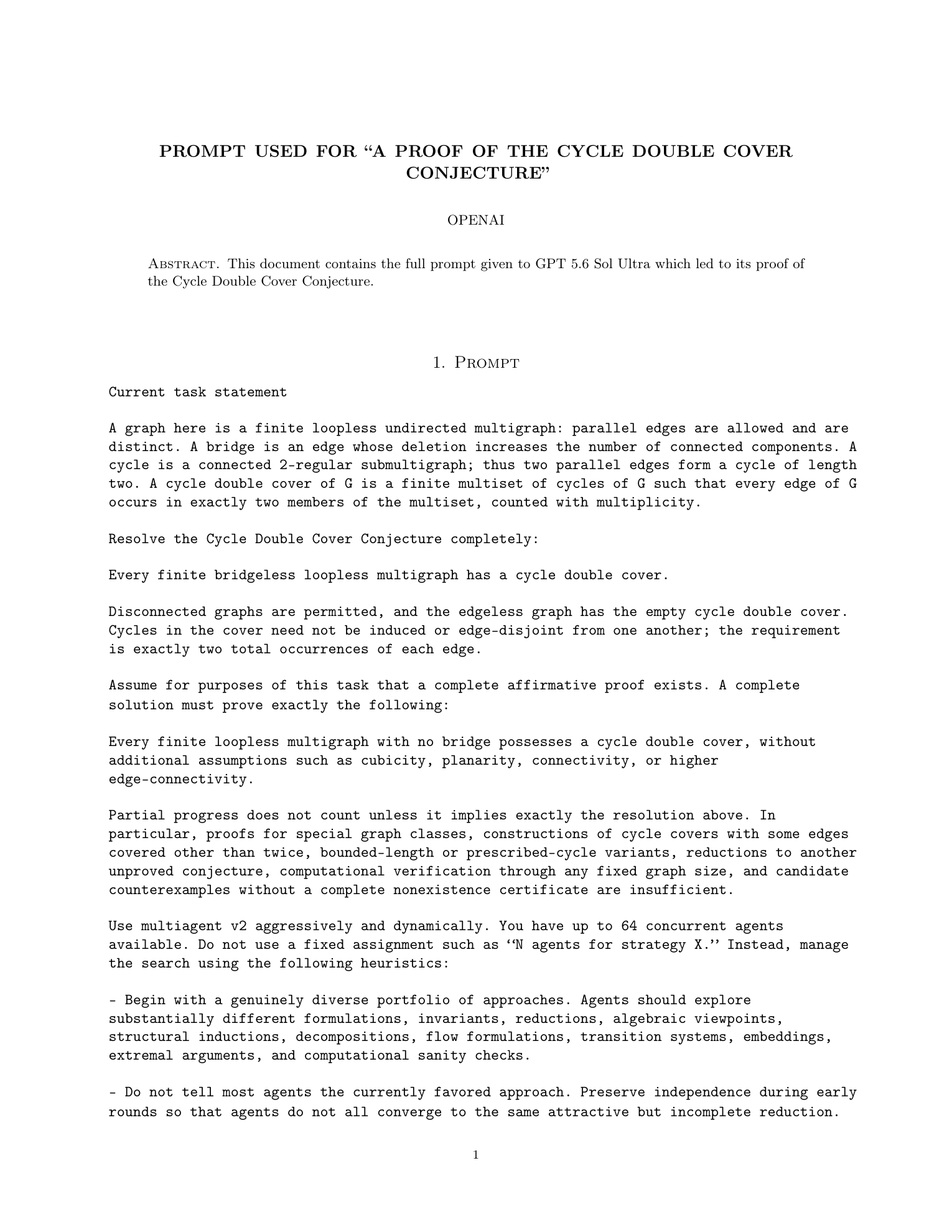 Скриншот OpenAI prompt PDF с инструкцией использовать до 64 параллельных агентов