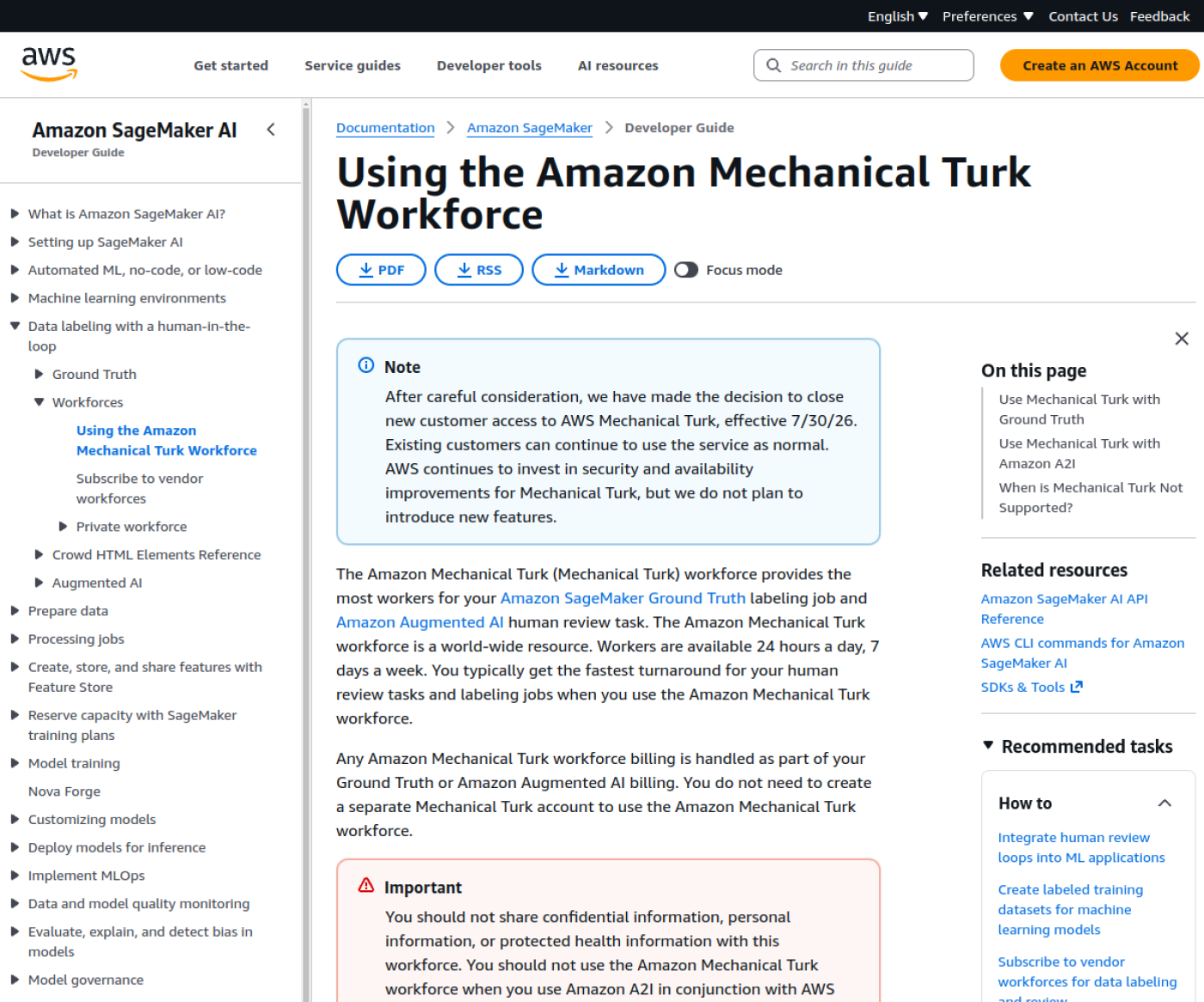 Документация AWS SageMaker о Mechanical Turk workforce для Ground Truth и Amazon Augmented AI