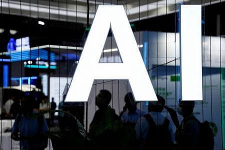 Вывеска AI на технологическом мероприятии