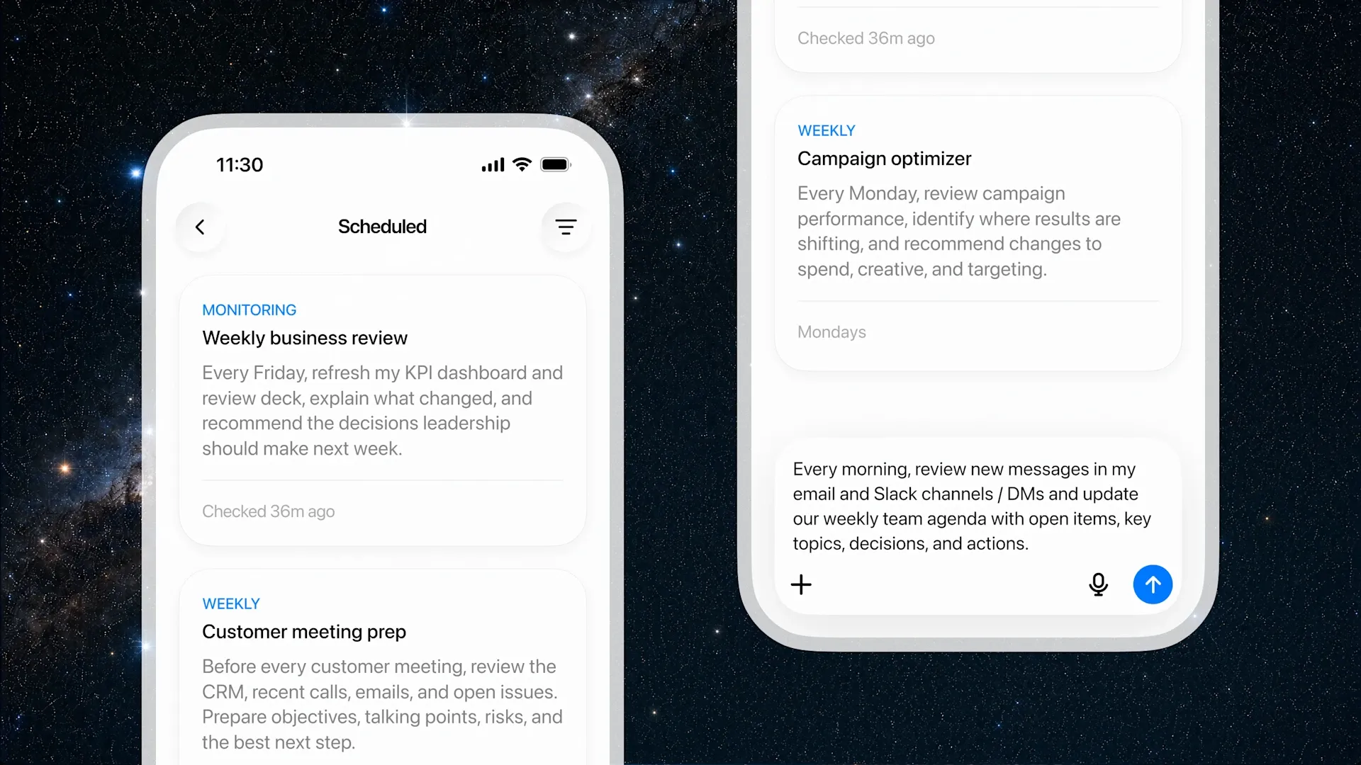 Scheduled Tasks в ChatGPT Work для еженедельного бизнес-обзора и подготовки встреч