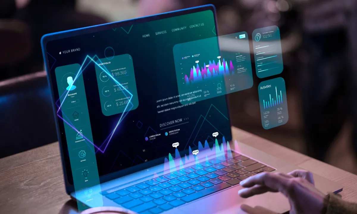 Автоматизация с LLM: интерфейс workflow и аналитические панели на ноутбуке