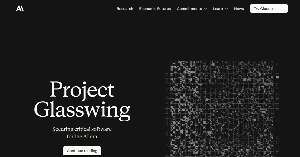 Страница Anthropic Project Glasswing о Claude Mythos Preview