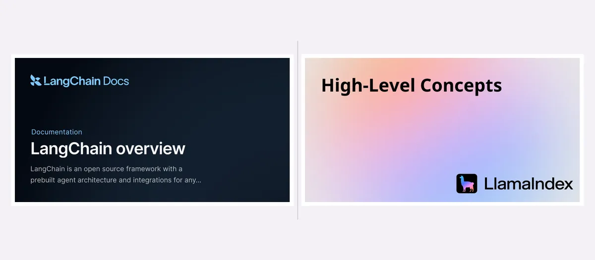 Сравнение LangChain Docs и LlamaIndex High-Level Concepts