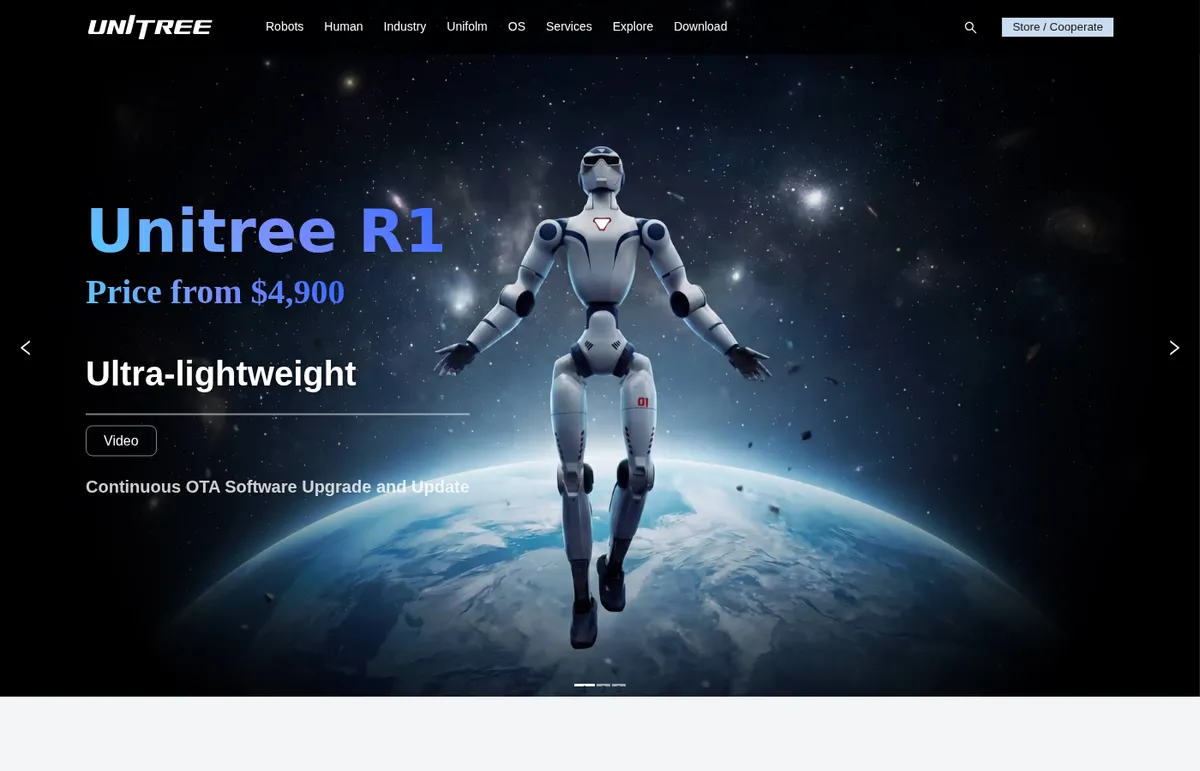 Гуманоидный робот Unitree R1 для разработчиков и ранних покупателей
