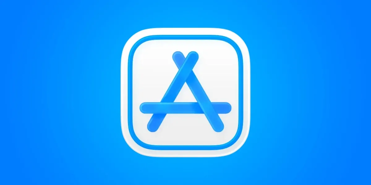 Иконка App Store на синем фоне для статьи про AI coding tools и мобильные приложения