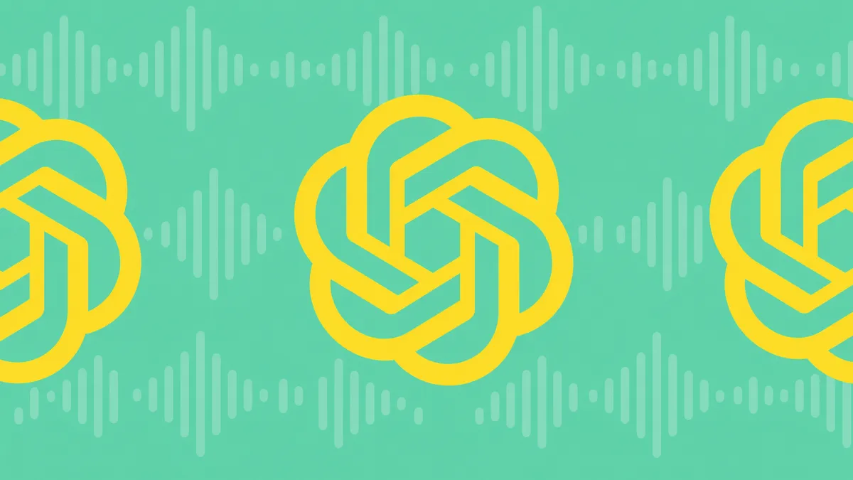 OpenAI купила Weights.gg: логотип OpenAI на фоне аудиоволн о voice cloning