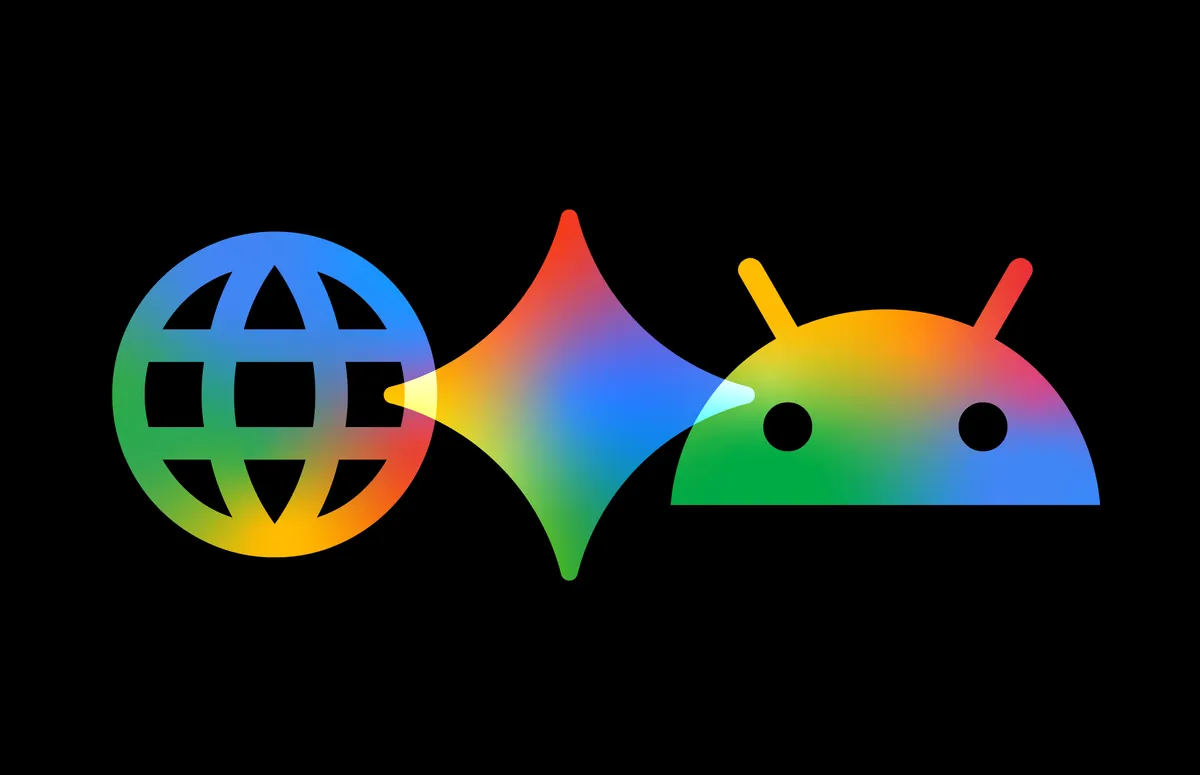 Vibe coding Android в Google AI Studio: логотипы Google AI Studio и Android на иллюстрации запуска Android-приложений