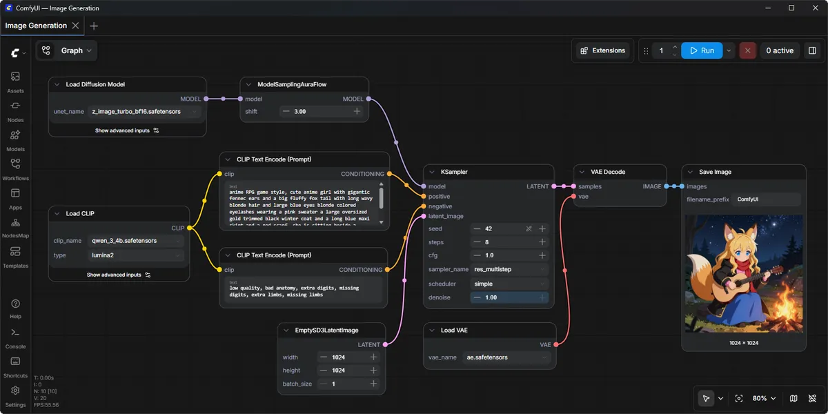 Интерфейс ComfyUI для Stable Diffusion на MacBook с Apple Silicon