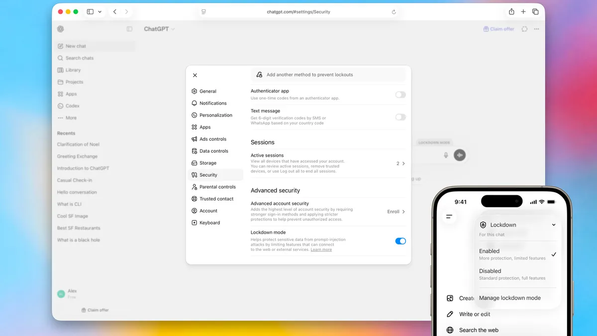 OpenAI Lockdown Mode снижает риск prompt injection в ChatGPT