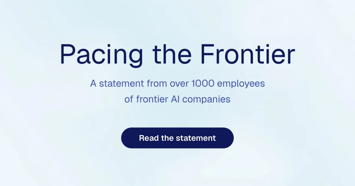 Официальная обложка заявления Pacing the Frontier о международной координации разработки ИИ