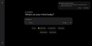 Интерфейс Google Gemini с функцией импорта памяти из ChatGPT и Claude