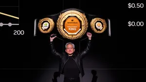 Дженсен Хуанг на сцене конференции GTC 2026
