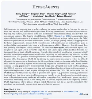 Диаграмма архитектуры Hyperagents из статьи Jenny Zhang и команды Meta/UBC