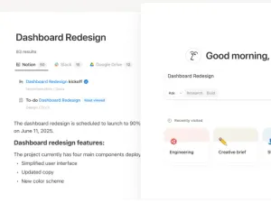 Notion AI интерфейс