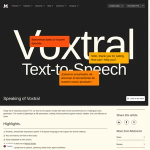 Voxtral TTS — модель синтеза речи от Mistral с клонированием голоса