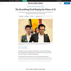 Расследование WSJ о конфликте Anthropic и OpenAI
