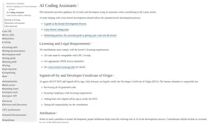 Linux kernel AI-generated code: документация AI Coding Assistants с правилами Assisted-by