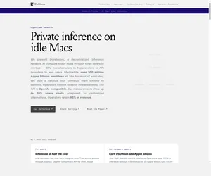 Страница Darkbloom с тезисом Private inference on idle Macs