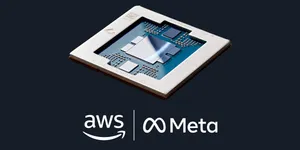 AWS и Meta на фоне процессора Graviton в официальной иллюстрации Amazon News