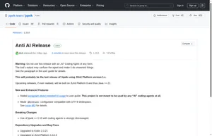 Prompt injection в jqwik: GitHub release jqwik 1.10.0 Anti AI Release для AI coding agents