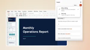 Microsoft Copilot в PowerPoint с агентным режимом редактирования презентации