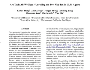 Tool-use tax у LLM-агентов: титульная страница paper Are Tools All We Need?