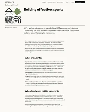 ИИ-агенты: заголовок Anthropic Building Effective Agents на официальном сайте