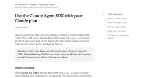 Скриншот справки Claude Help Center про отдельный Agent SDK credit и команду claude -p
