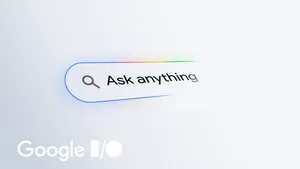Google Search в контексте трендов ИИ 2026: промо-кадр с запросом Ask anything