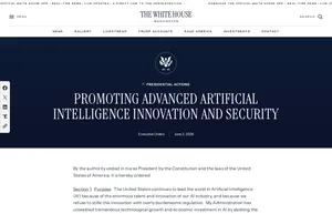 Страница Белого дома с указом о предрелизной проверке frontier AI-моделей и кибербезопасности