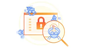 Официальная графика Cloudflare с ботами, замком и веб-страницей, иллюстрирующая контроль AI-краулеров