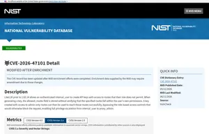 Страница NVD с описанием CVE-2026-47101 в LiteLLM