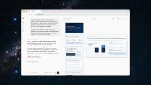 OpenAI закрывает ChatGPT Atlas: окно ChatGPT Work с браузером и презентацией