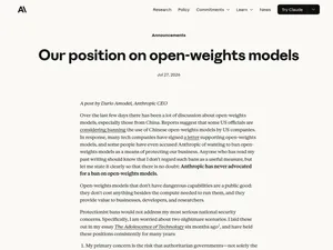 Дарио Амодеи объясняет позицию Anthropic по открытым весам